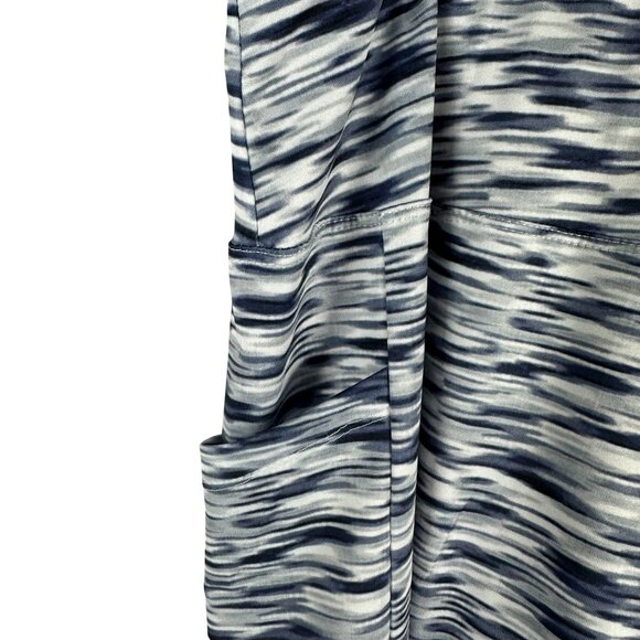 Zone Pro 2X Womens Blue & White Abstract Print Leggings With Pocket Stretchy - Picture 2 of 4